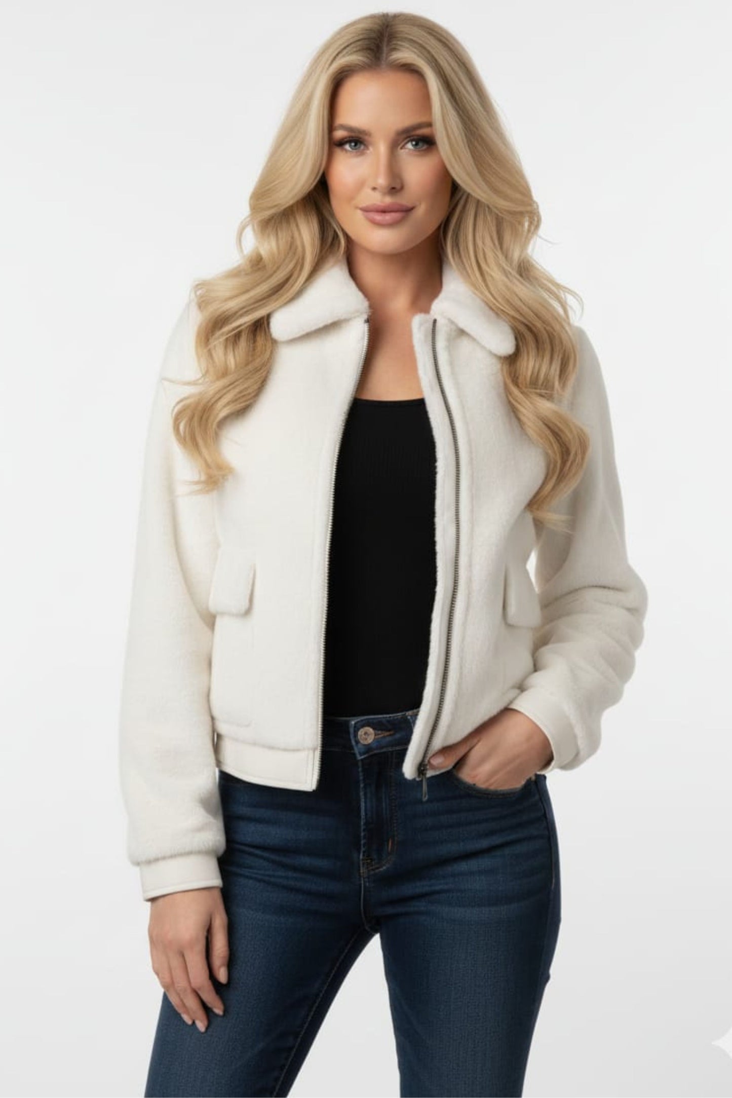Love Token Faux Fur Moto Jacket