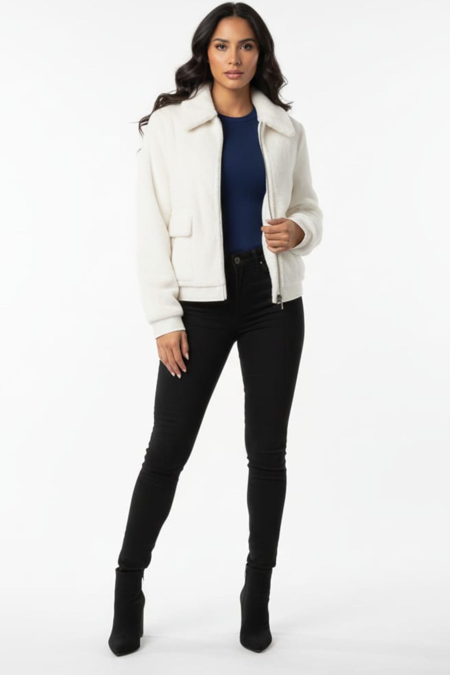 Love Token Faux Fur Moto Jacket