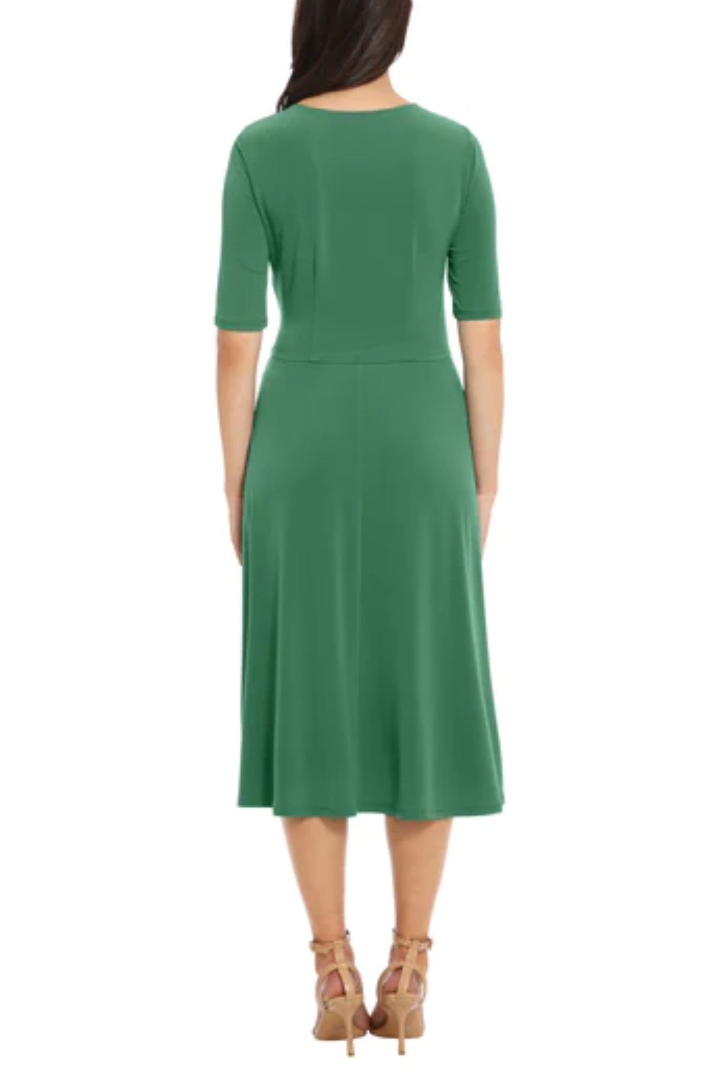 London Times Keyhole Detail A-Line Midi Dress