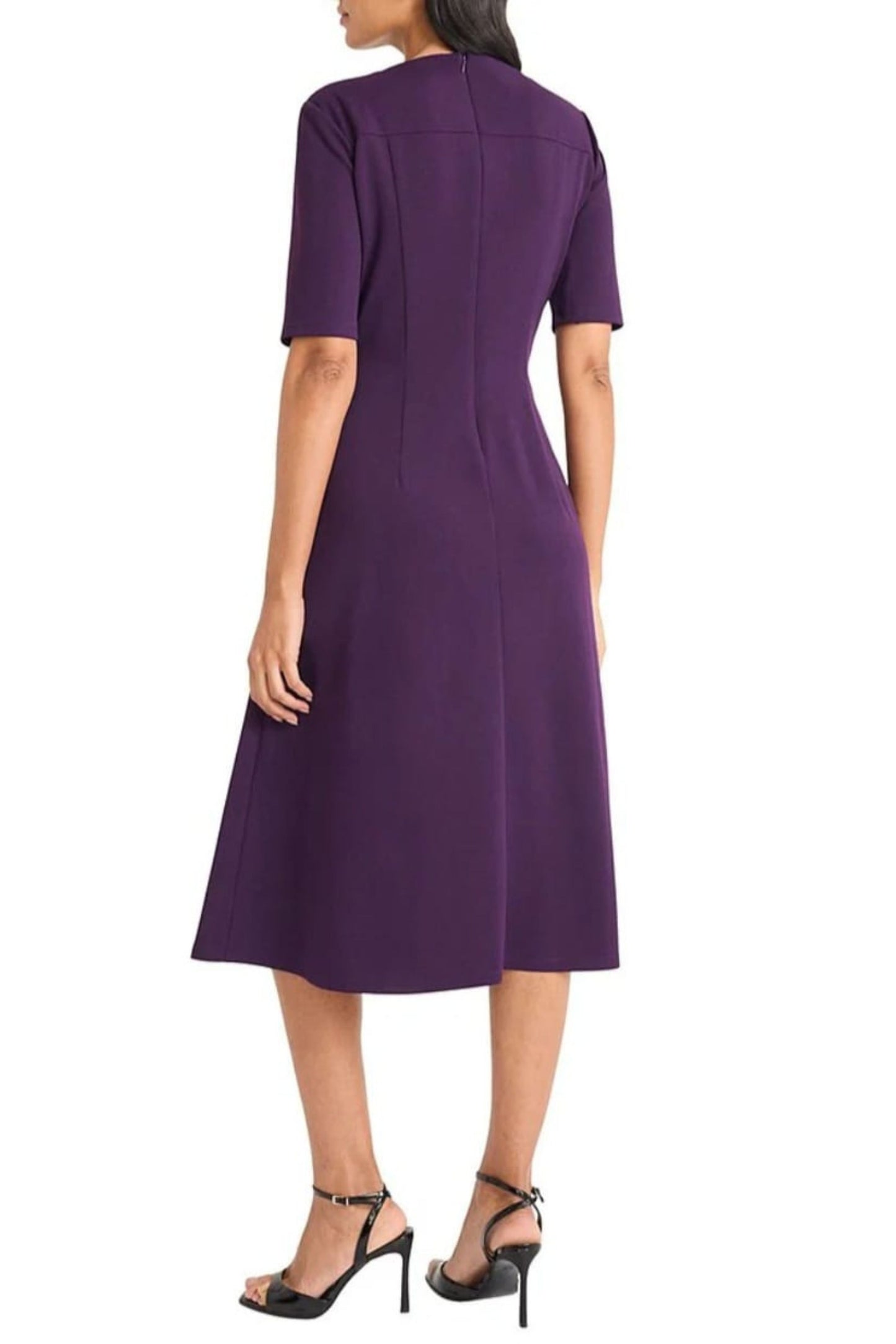 Maggy London Horn Short Sleeve Midi A-Line Dress