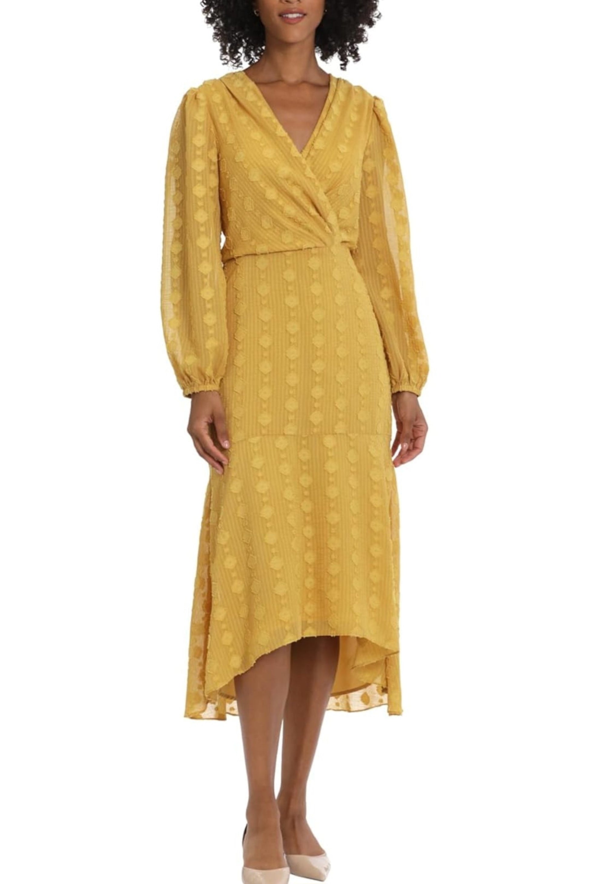Maggy London Textured Hi-Lo Midi Dress Maggy London Textured Hi-Lo Midi Dress