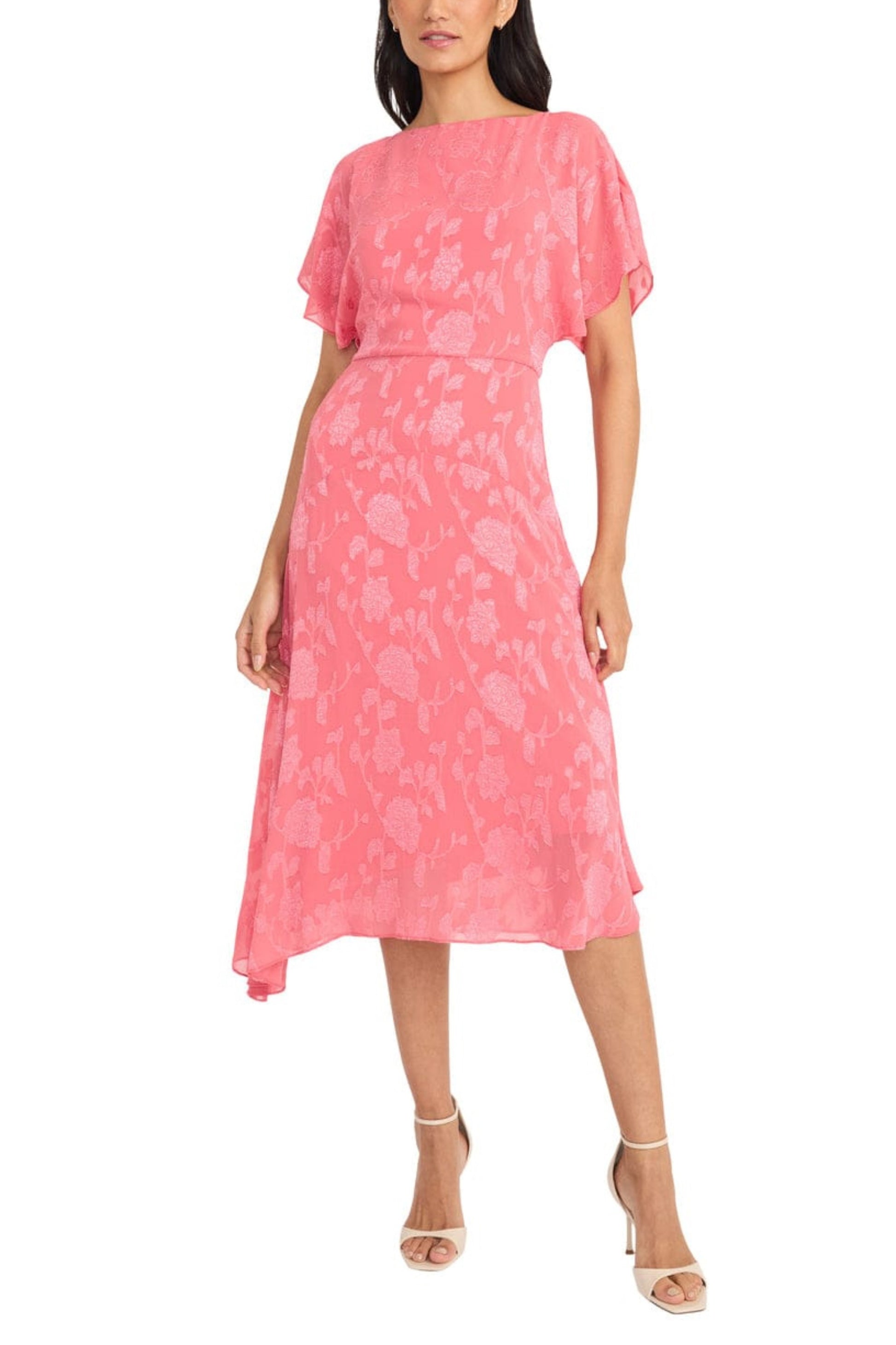 Maggy London Floral Burnout Fit & Flare Midi Dress New Yorker's Apparel Maggy London Floral Burnout Fit & Flare Midi Dress New Yorker's Apparel