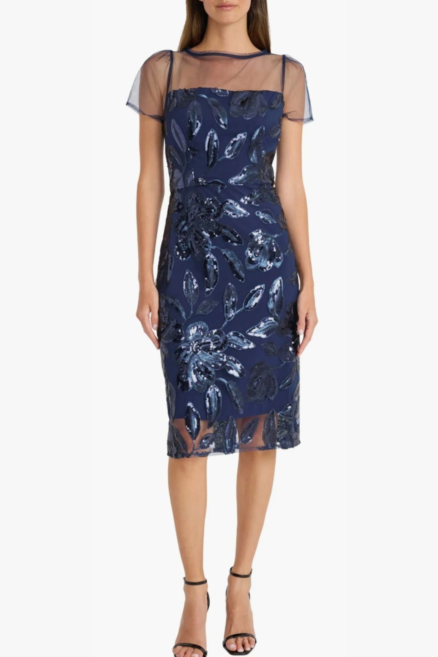 Maggy London Sequin Illusion Short Party Dress