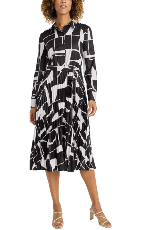 Maggy London Abstract Print A-Line Midi Dress