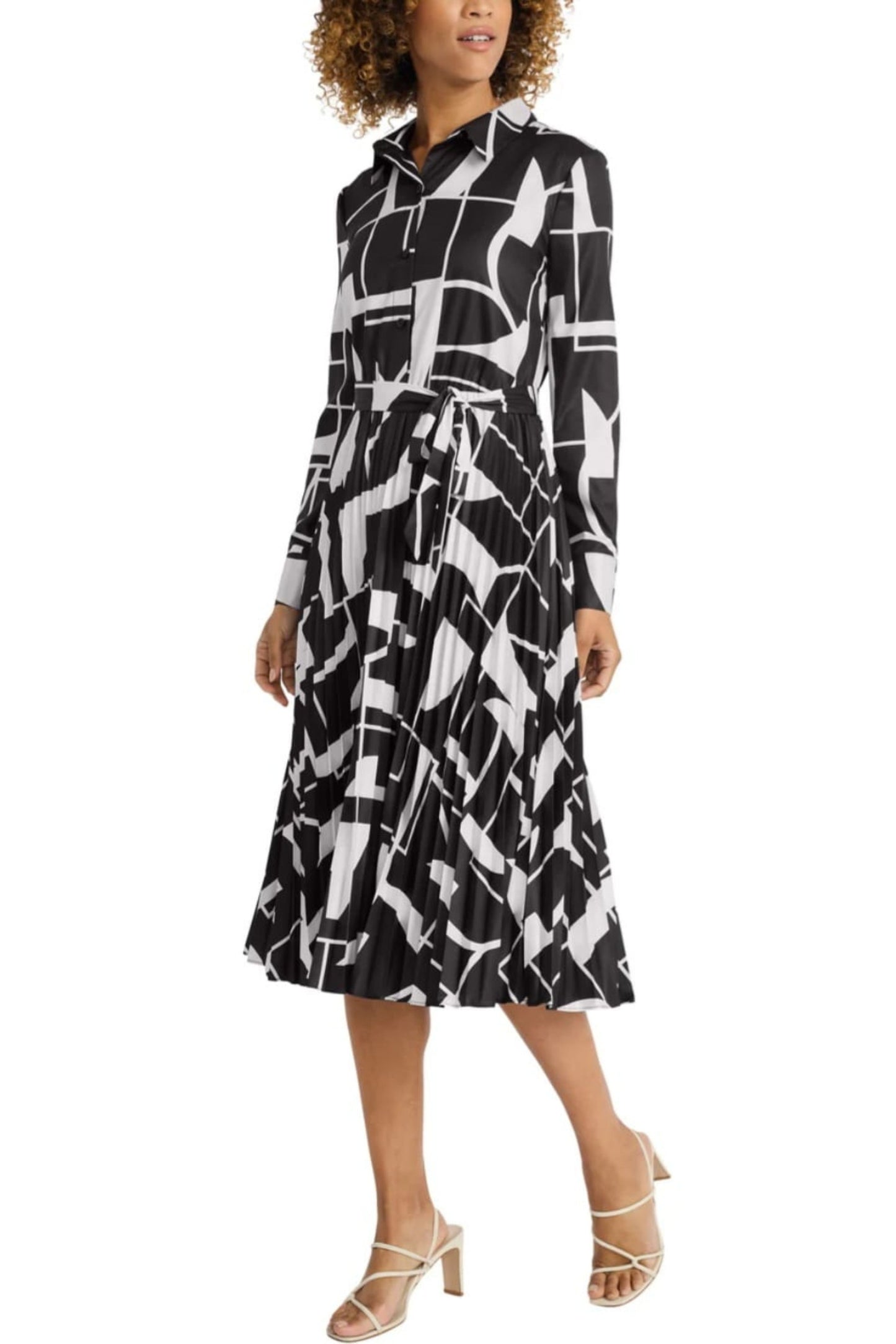 Maggy London Abstract Print A-Line Midi Dress