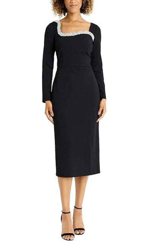 Maggy London Black Long Sleeve Evening Dress