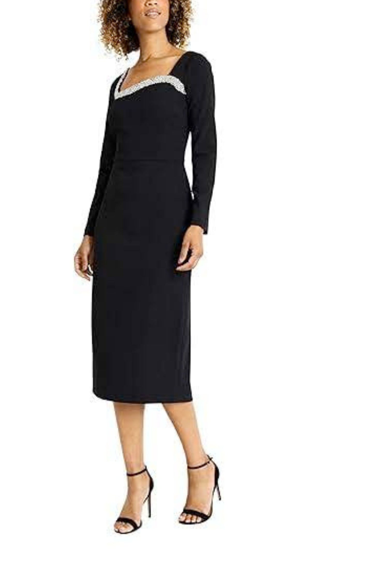 Maggy London Black Long Sleeve Evening Dress