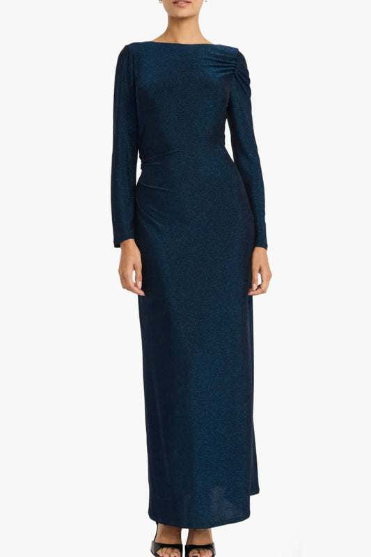 Maggy London Shimmer Long Sleeve Gown