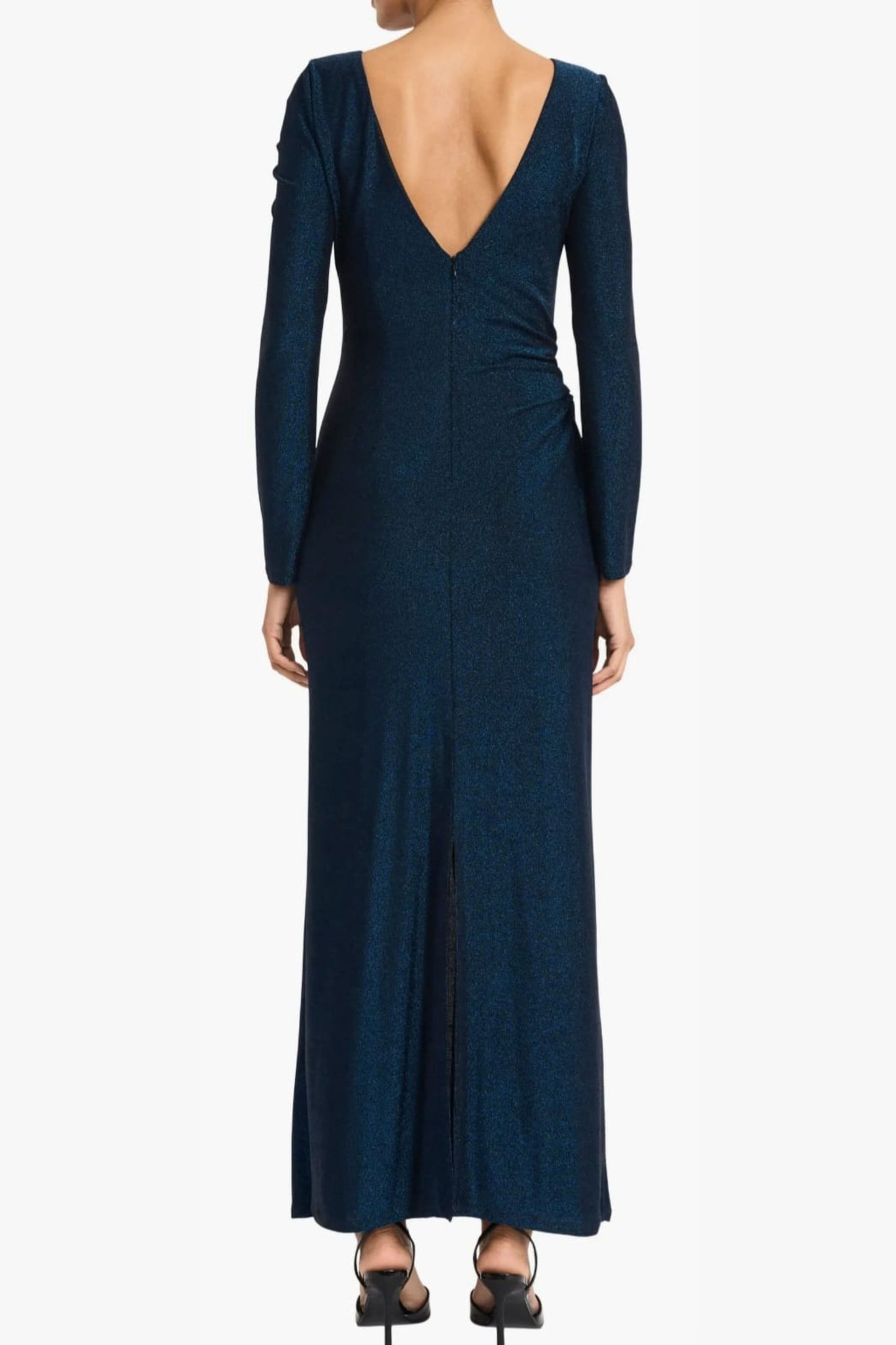 Maggy London Shimmer Long Sleeve Gown
