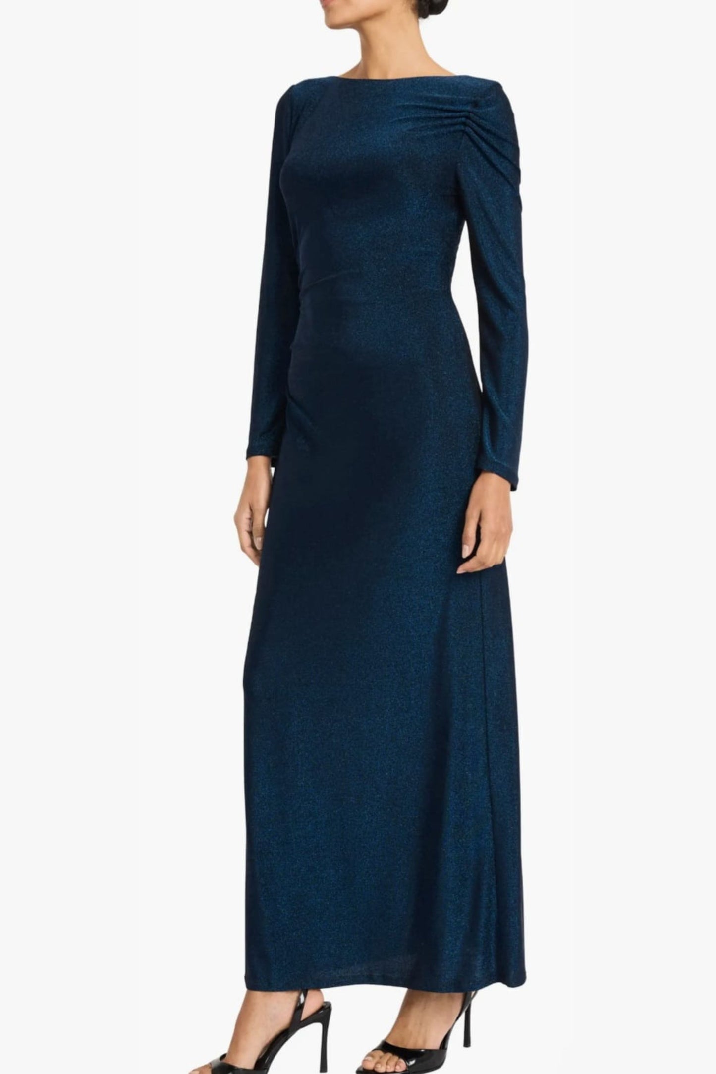 Maggy London Shimmer Long Sleeve Gown