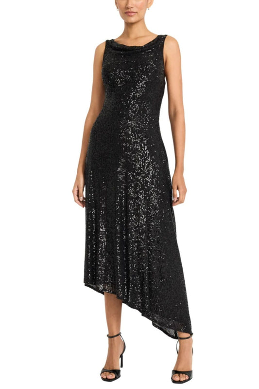Maggy London Cowl Neck Full Sequin Party Dress