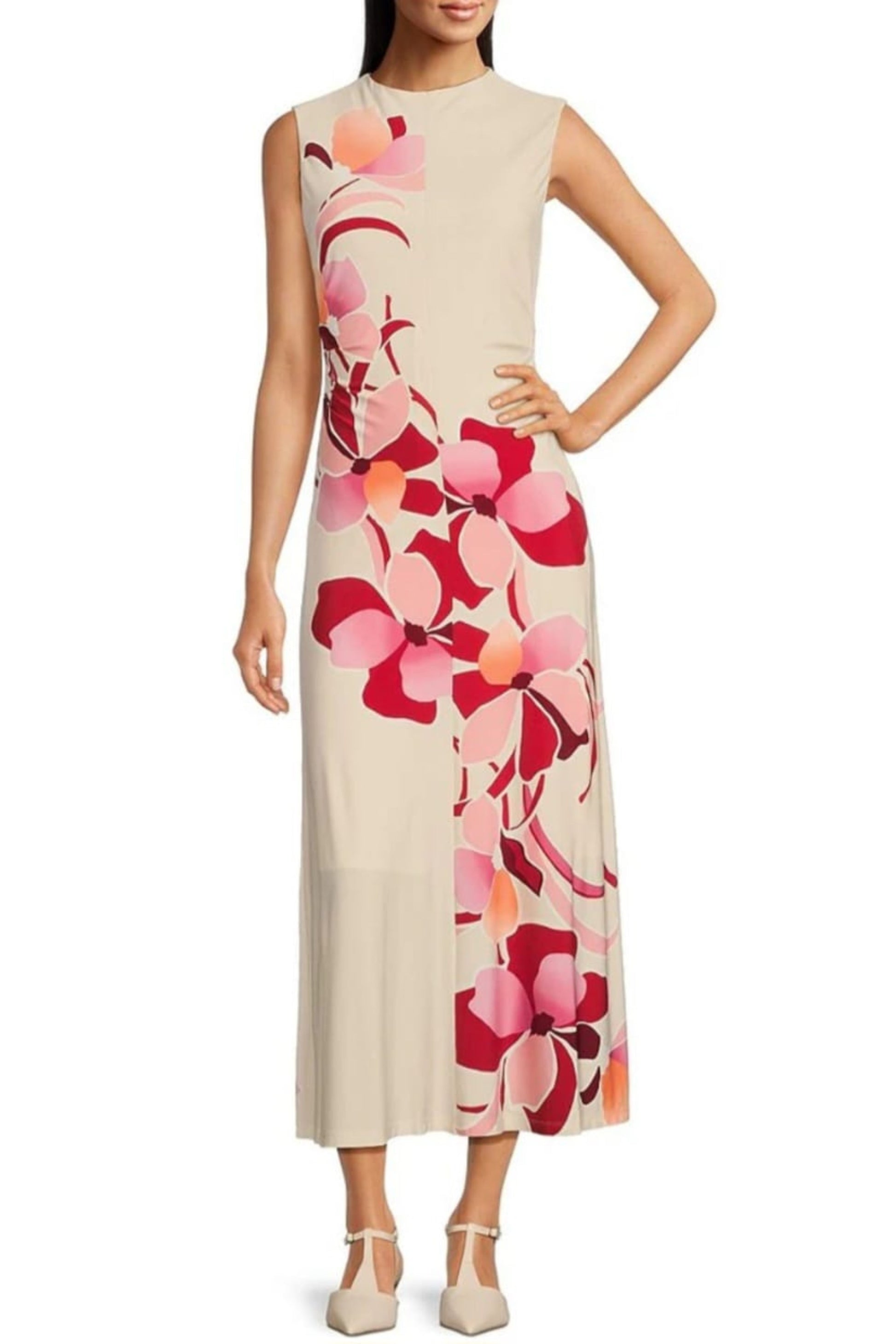 Maggy London Sleeveless Mock Neck Midi Dress New Yorker's Apparel Maggy London Sleeveless Mock Neck Midi Dress New Yorker's Apparel