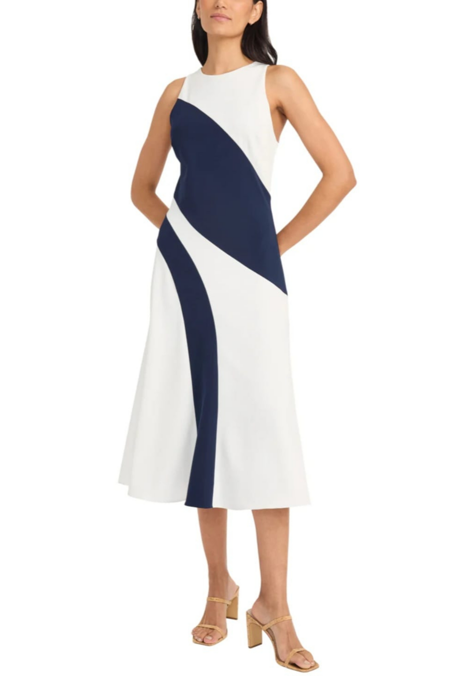 Maggy London Sleeveless A-Line Midi Dress