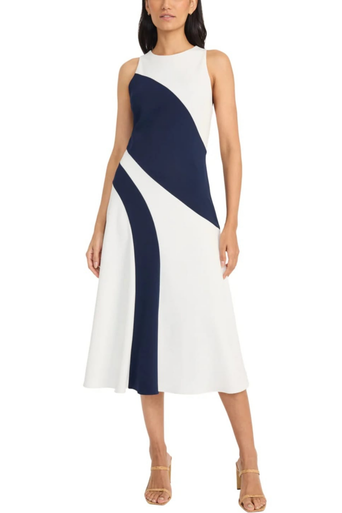 Maggy London Sleeveless A-Line Midi Dress