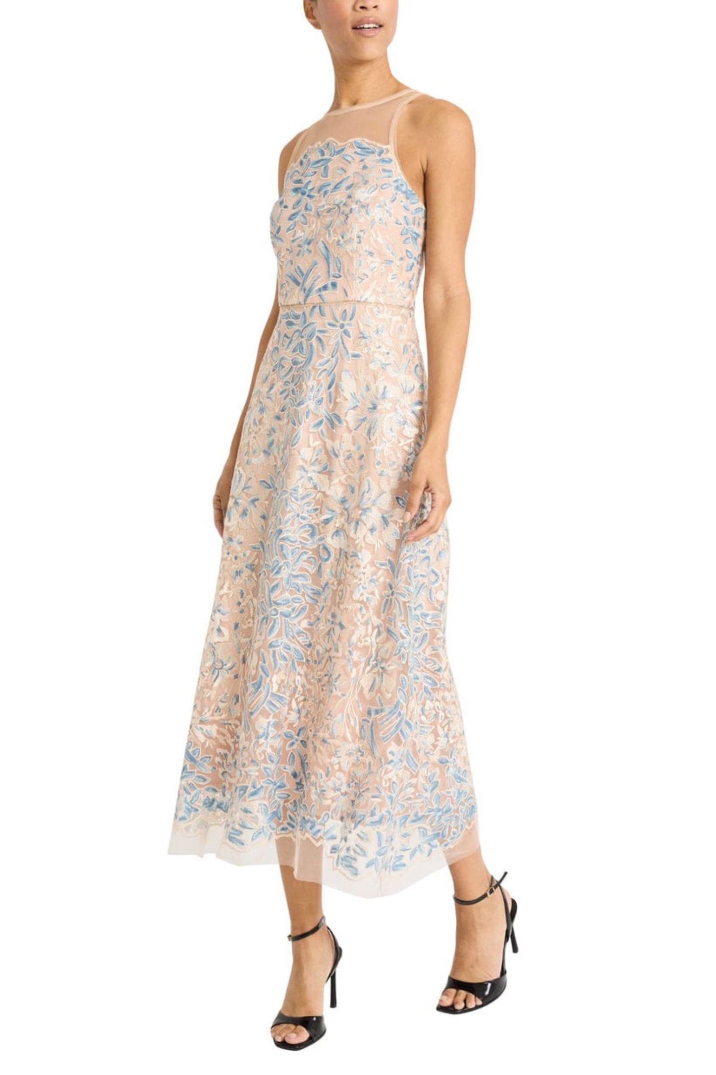 Maggy London Sequin Tulle Sleeveless Party Dress