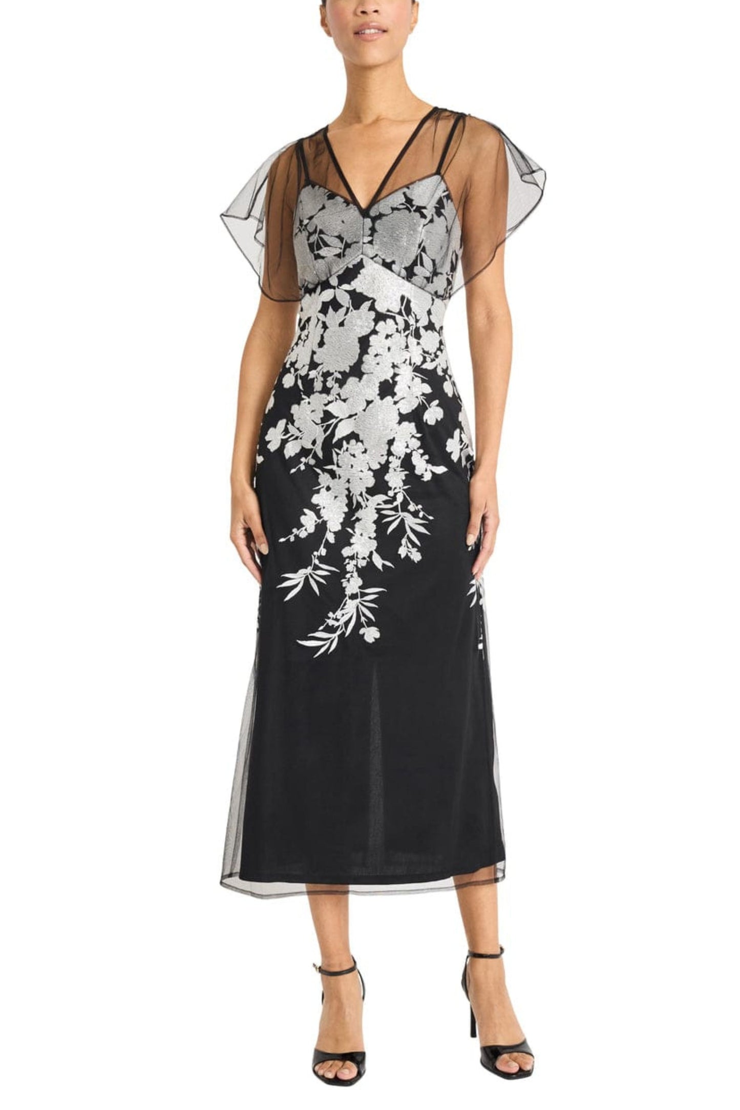 Maggy London Illusion Embroidered Special Occasion Dress