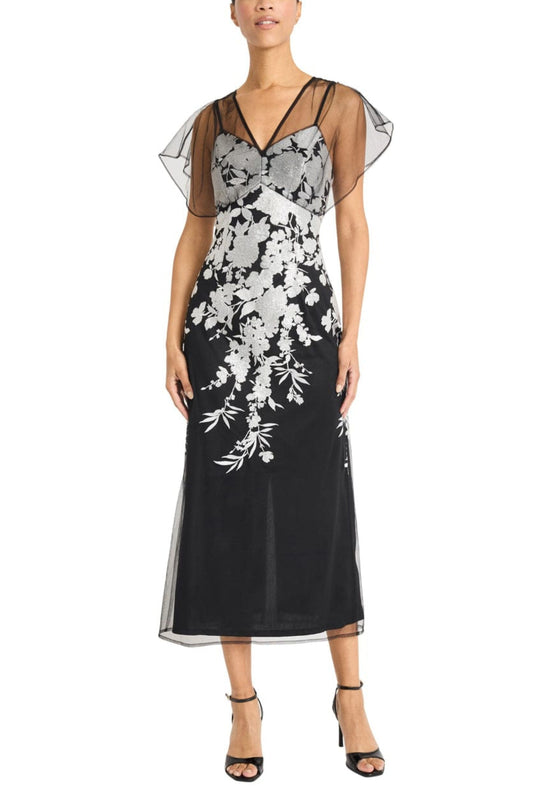 Maggy London Illusion Embroidered Special Occasion Dress