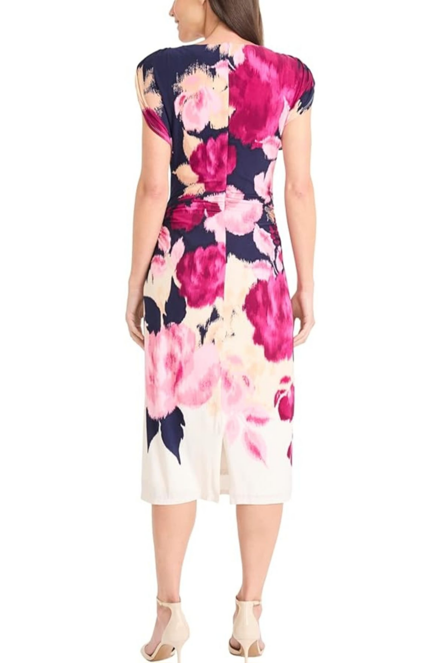 Maggy London Floral Print Cap Sleeve Sheath Dress