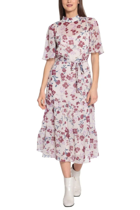 Maggy London Chiffon Floral Maxi Dress