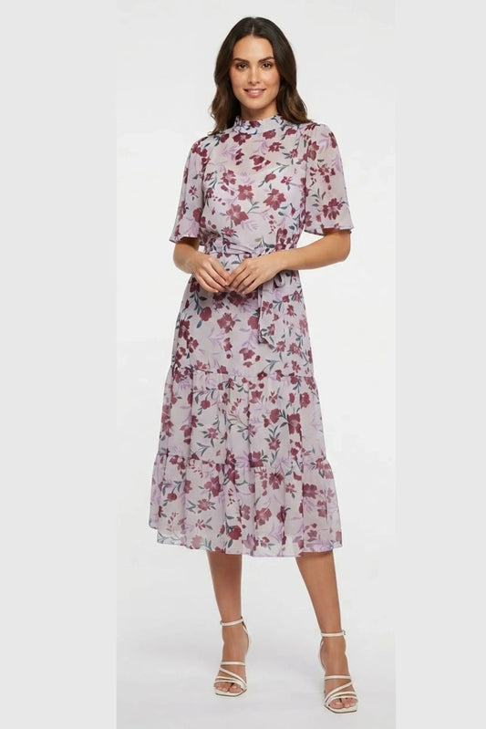 Maggy London Chiffon Floral Maxi Dress