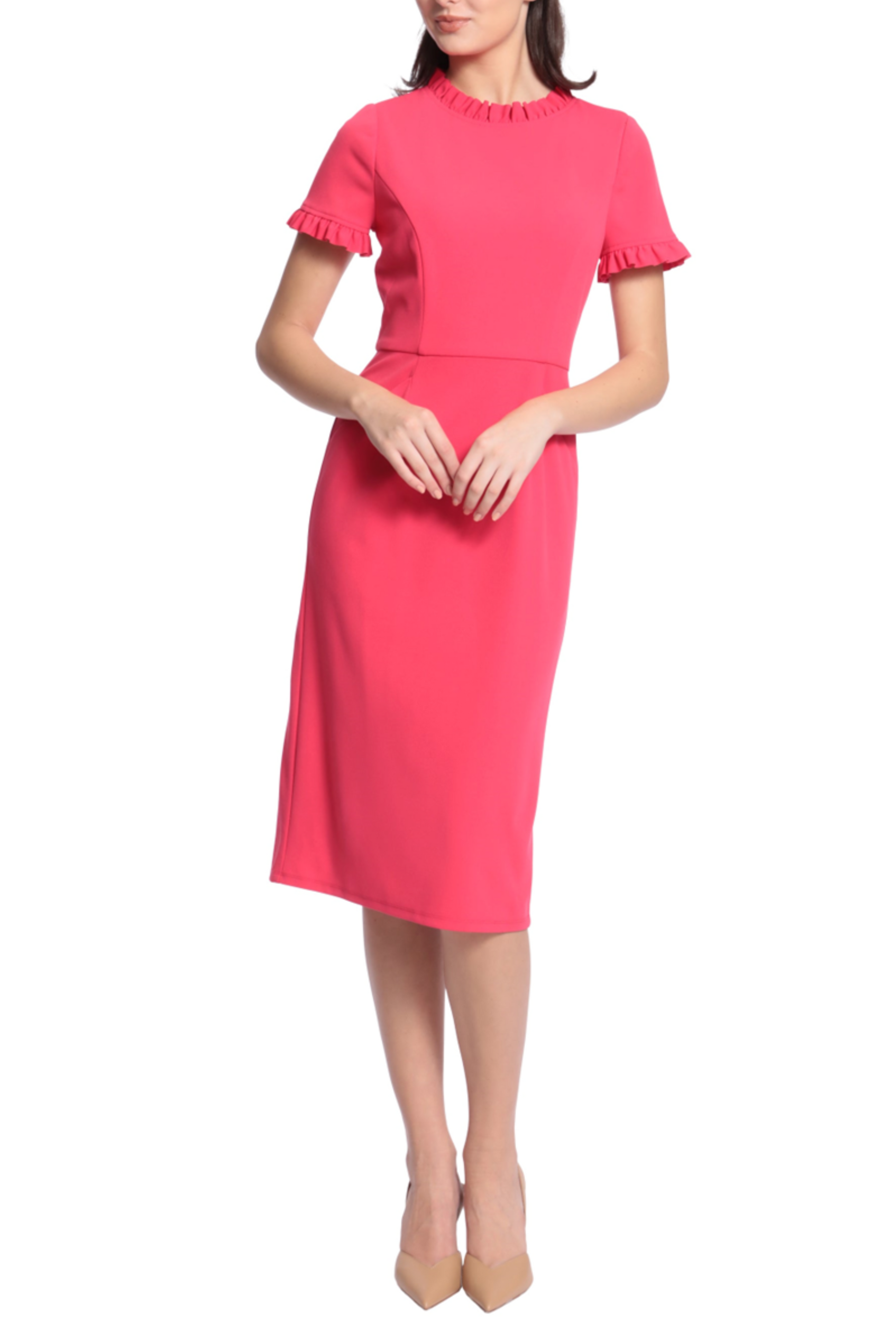 Maggy London Ruffle-Detail Front Pocket Dress New Yorker's Apparel Maggy London Ruffle-Detail Front Pocket Dress New Yorker's Apparel