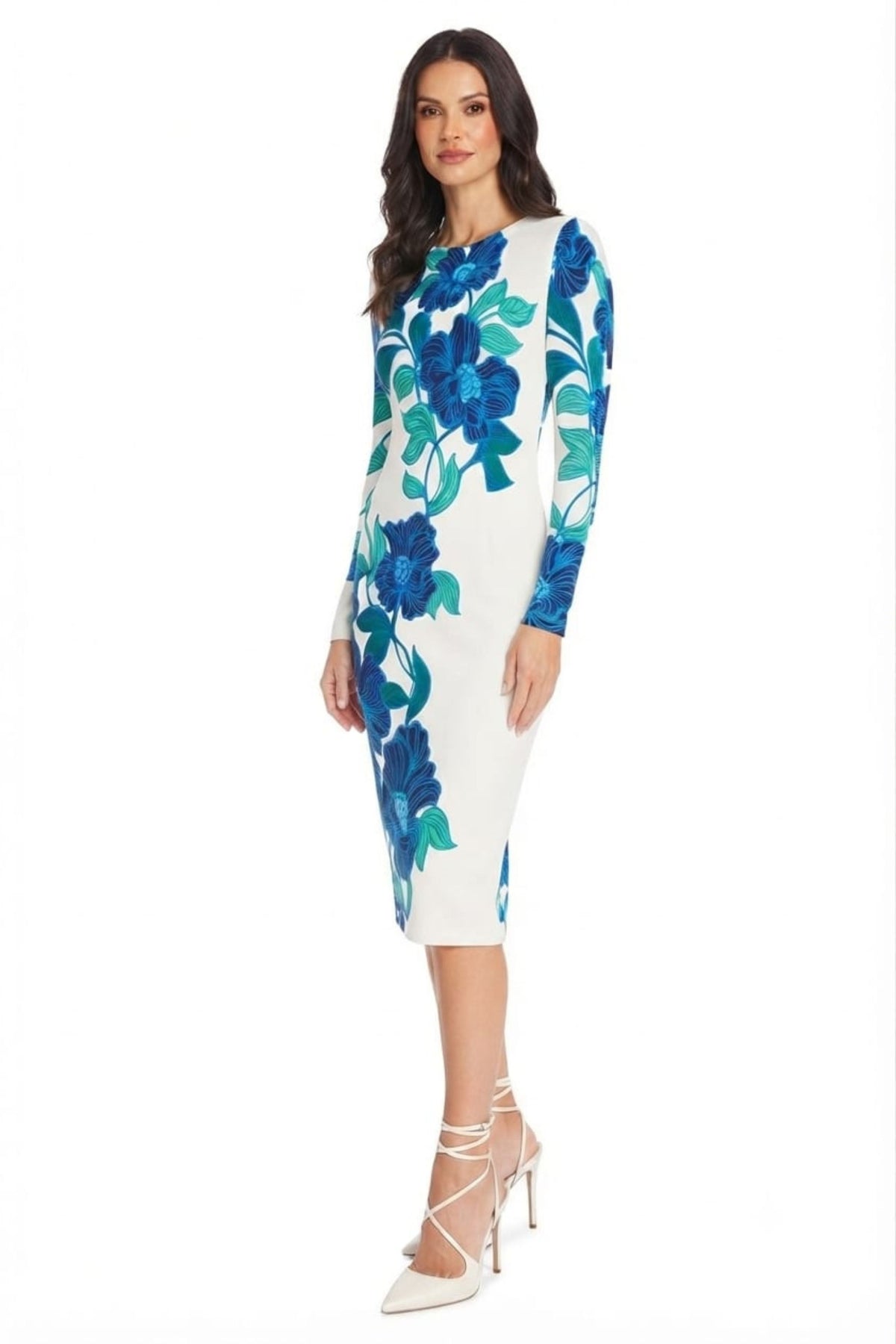 Maggy London Floral Print Long Sleeve Sheath Dress