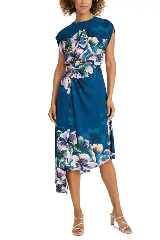 Maggy London Floral Asymmetrical Hem Day Dress