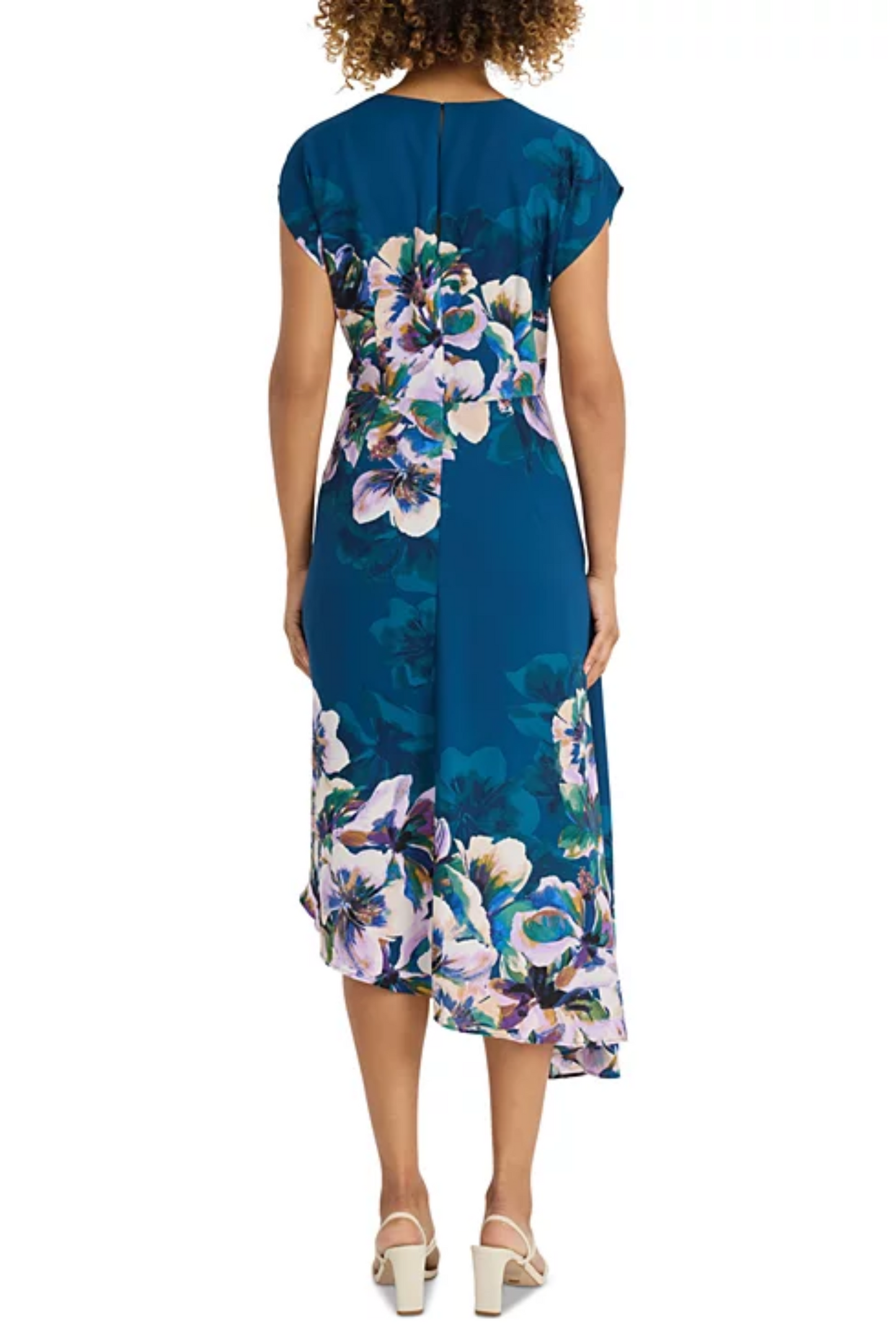 Maggy London Floral Asymmetrical Hem Day Dress