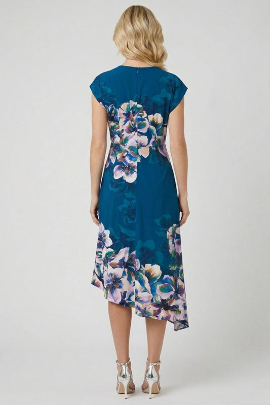 Maggy London Floral Asymmetrical Hem Day Dress