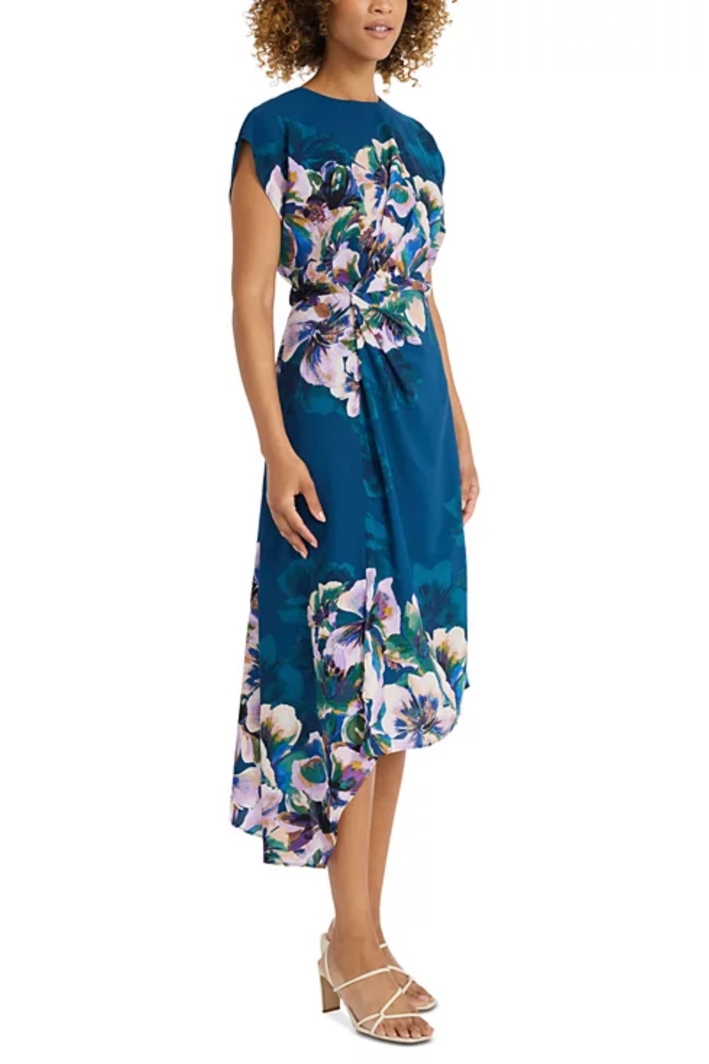 Maggy London Floral Asymmetrical Hem Day Dress
