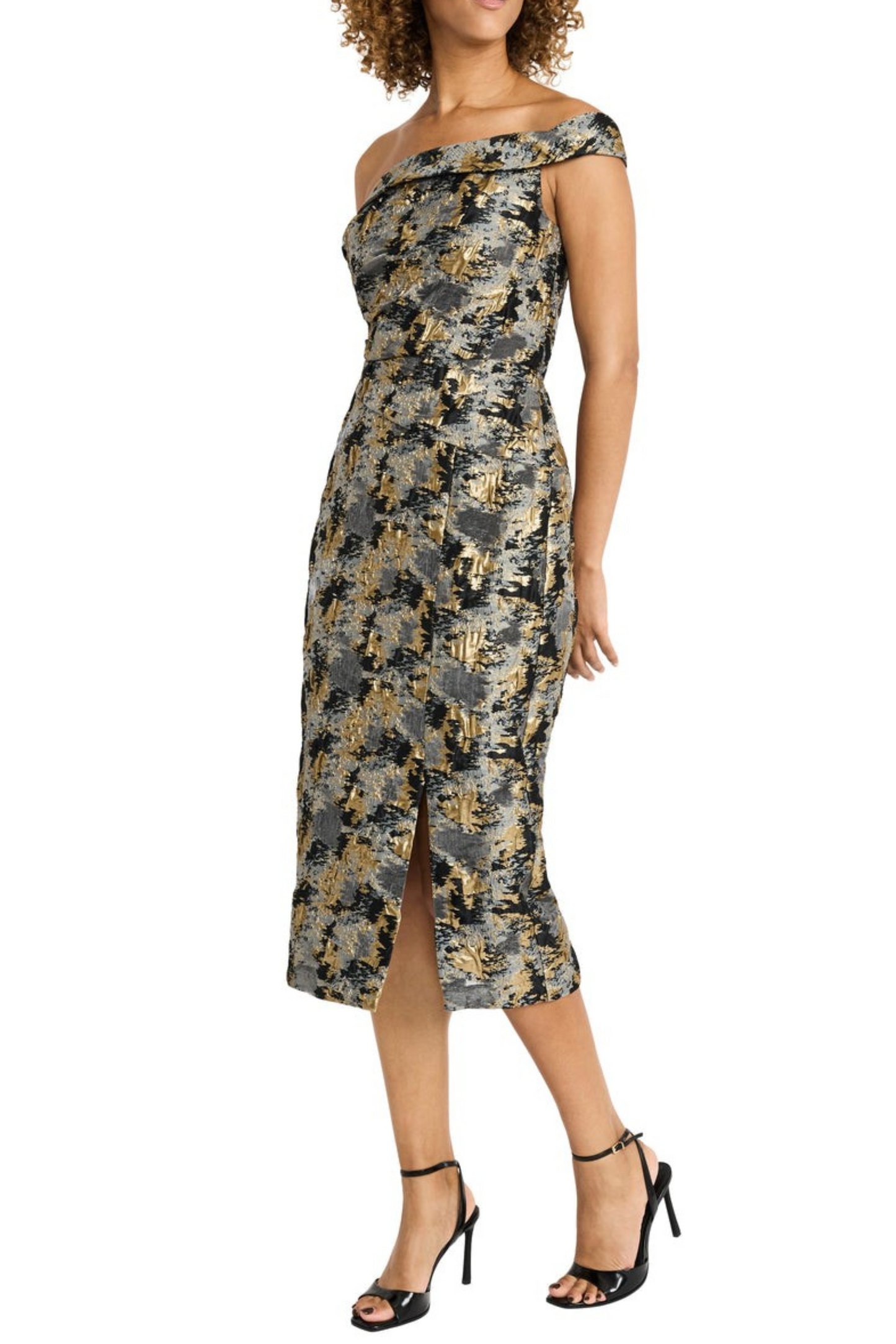 Maggy London Strapless Midi Evening Dress