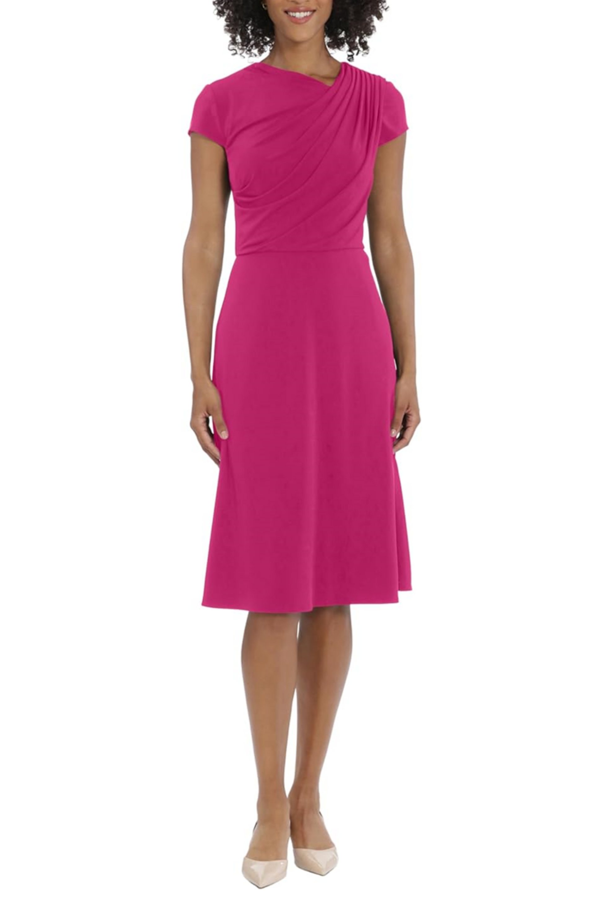 maggy london asymmetrical sheath dress ASYMMETRICAL MIDI DRESS NAVY BLAZER / Standard / 18
