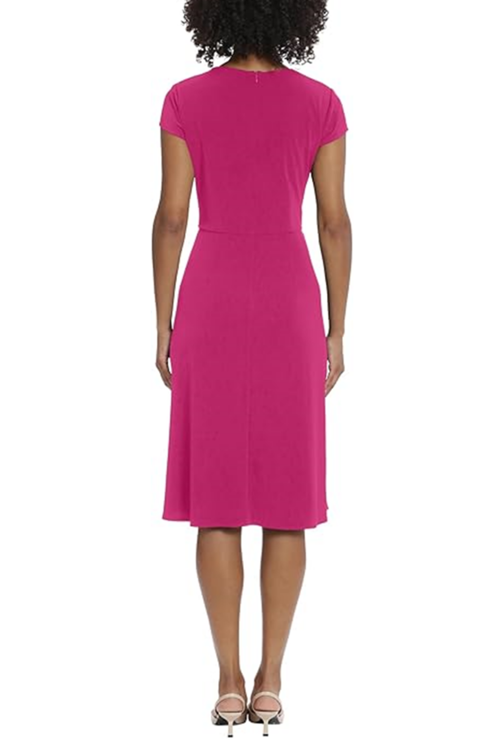 Maggy London Asymmetrical Neck Cap Sleeve Dress New Yorker's Apparel Maggy London Asymmetrical Neck Cap Sleeve Dress New Yorker's Apparel