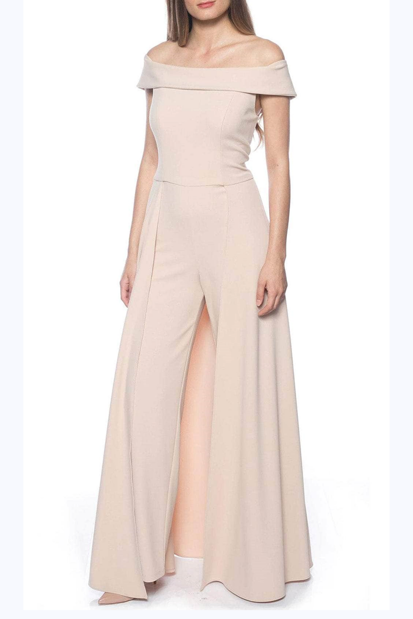 Marina Off-the-Shoulder Overlay Skirt Jumpsuit