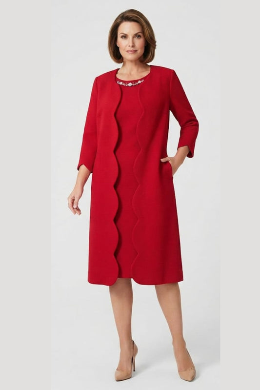 Maya Brooke 3/4 Sleeve 2 Piece Jacket Dress