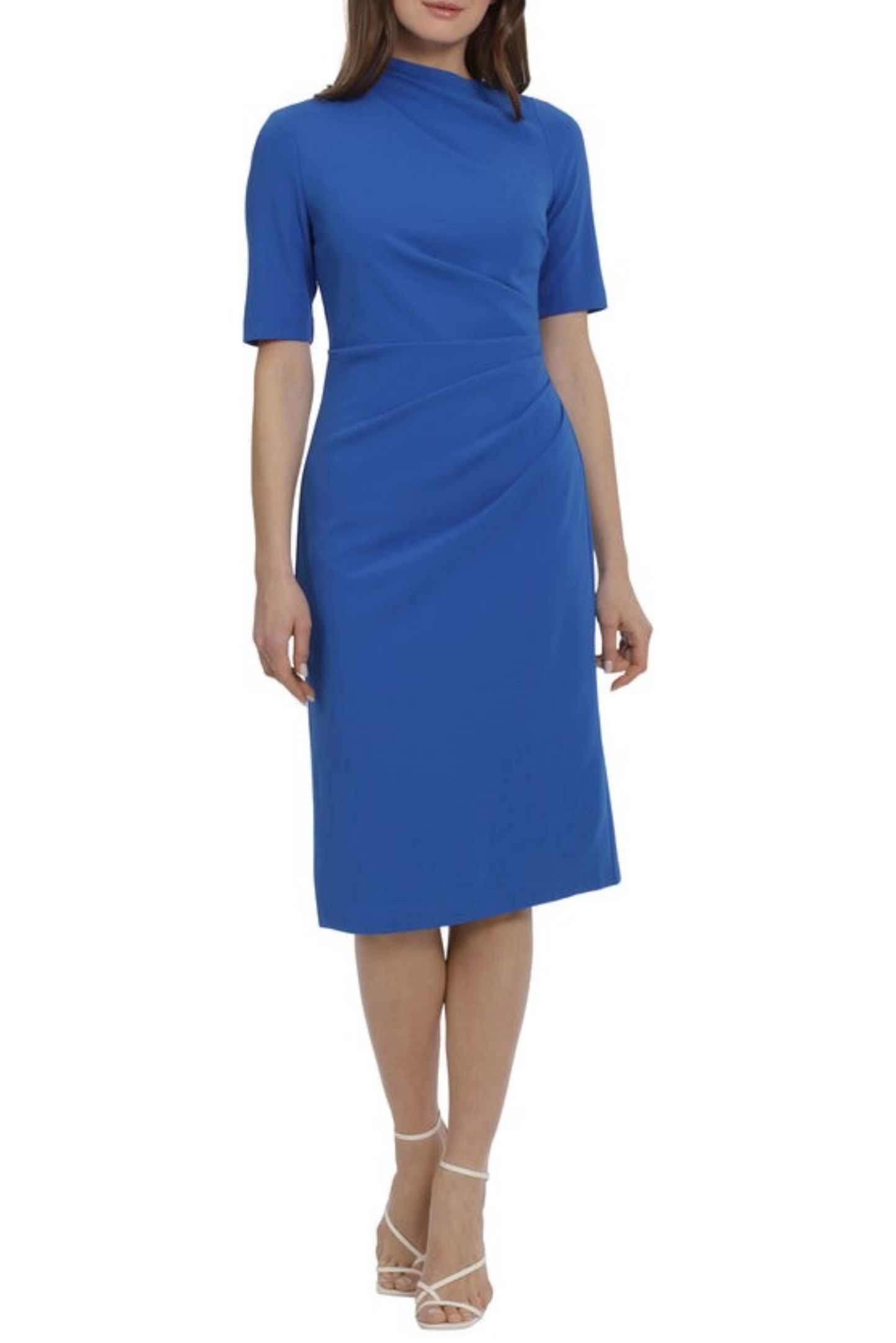 Maggy London Pleated Waist 3/4 Sleeve Sheath Dress