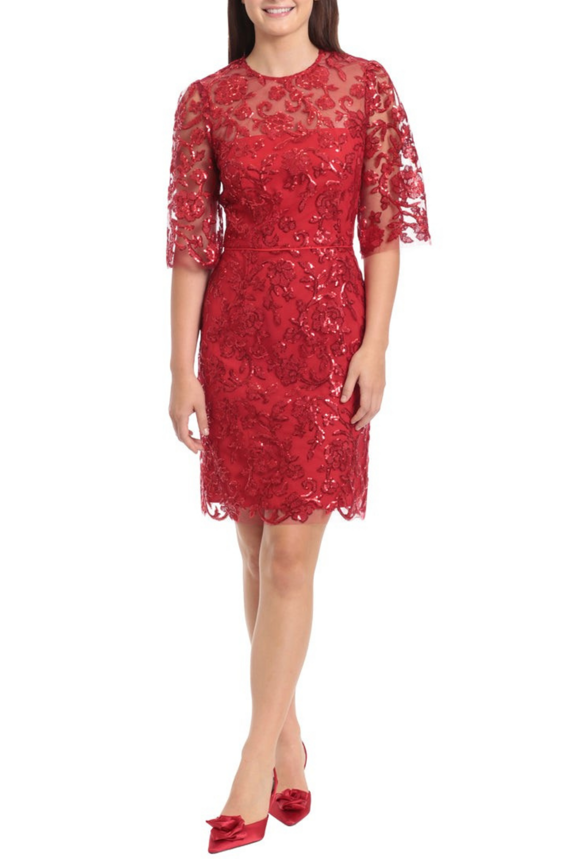 sparkly knee length dress Lucienne Sparkly Knee-Length Dress | Made-To-Order