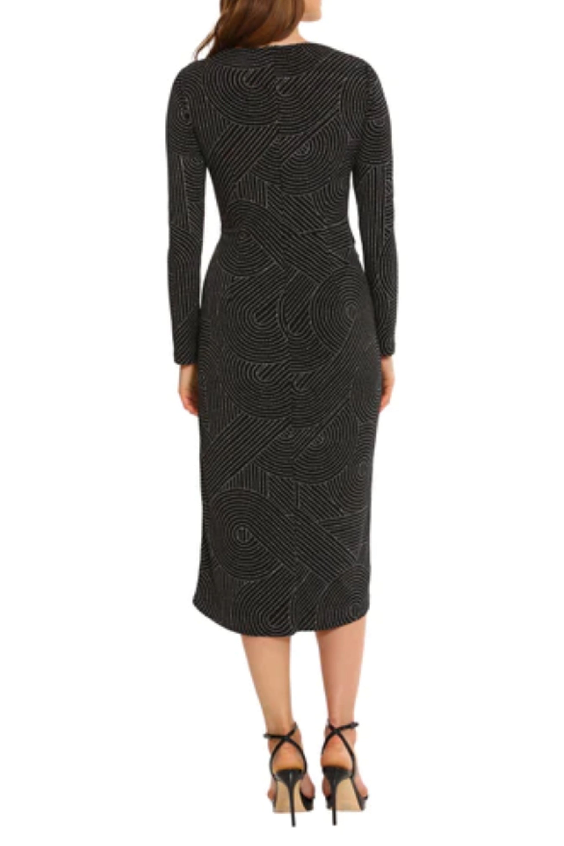 Maggy London Long Sleeve Draped Detail Dress New Yorker's Apparel Maggy London Long Sleeve Draped Detail Dress New Yorker's Apparel