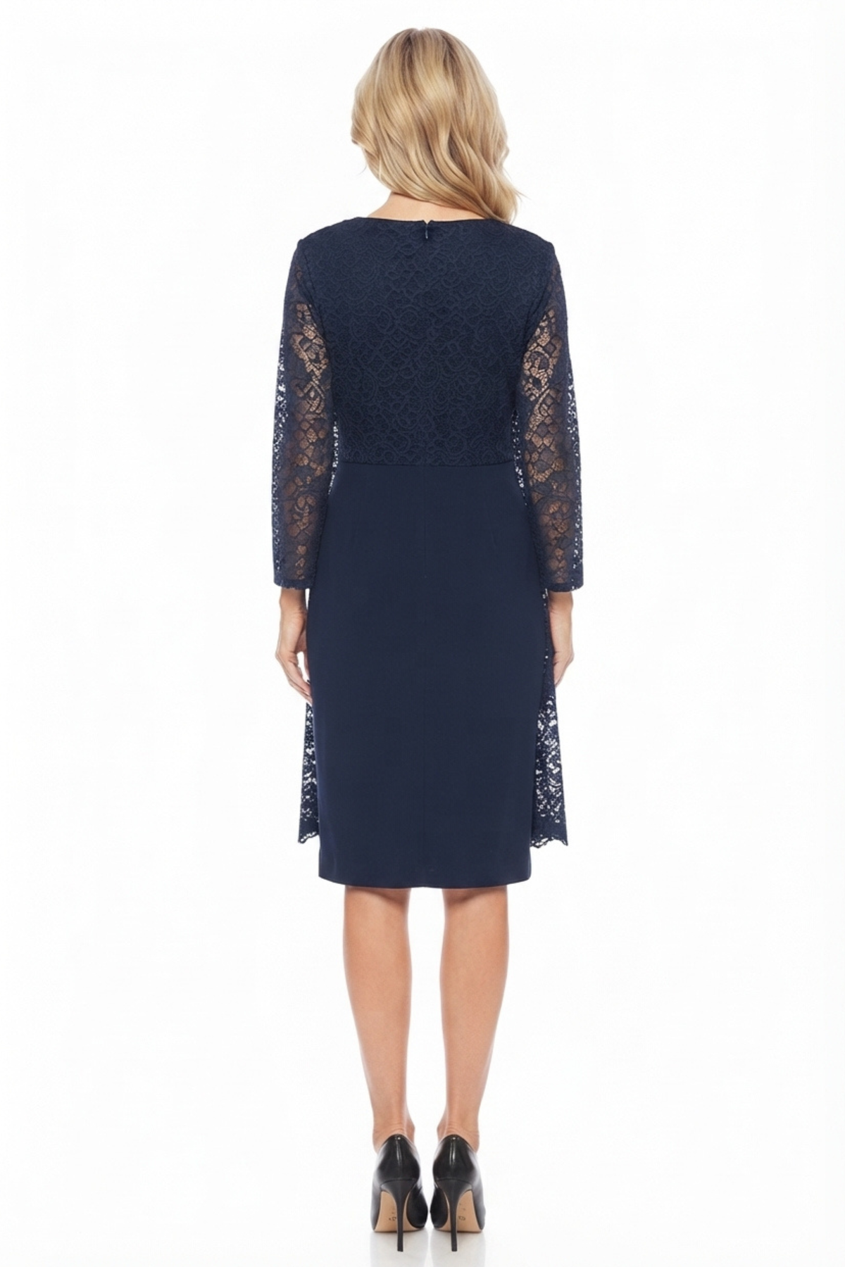 Le Bos Lace 3/4 Sleeve 2 Piece Jacket Dress