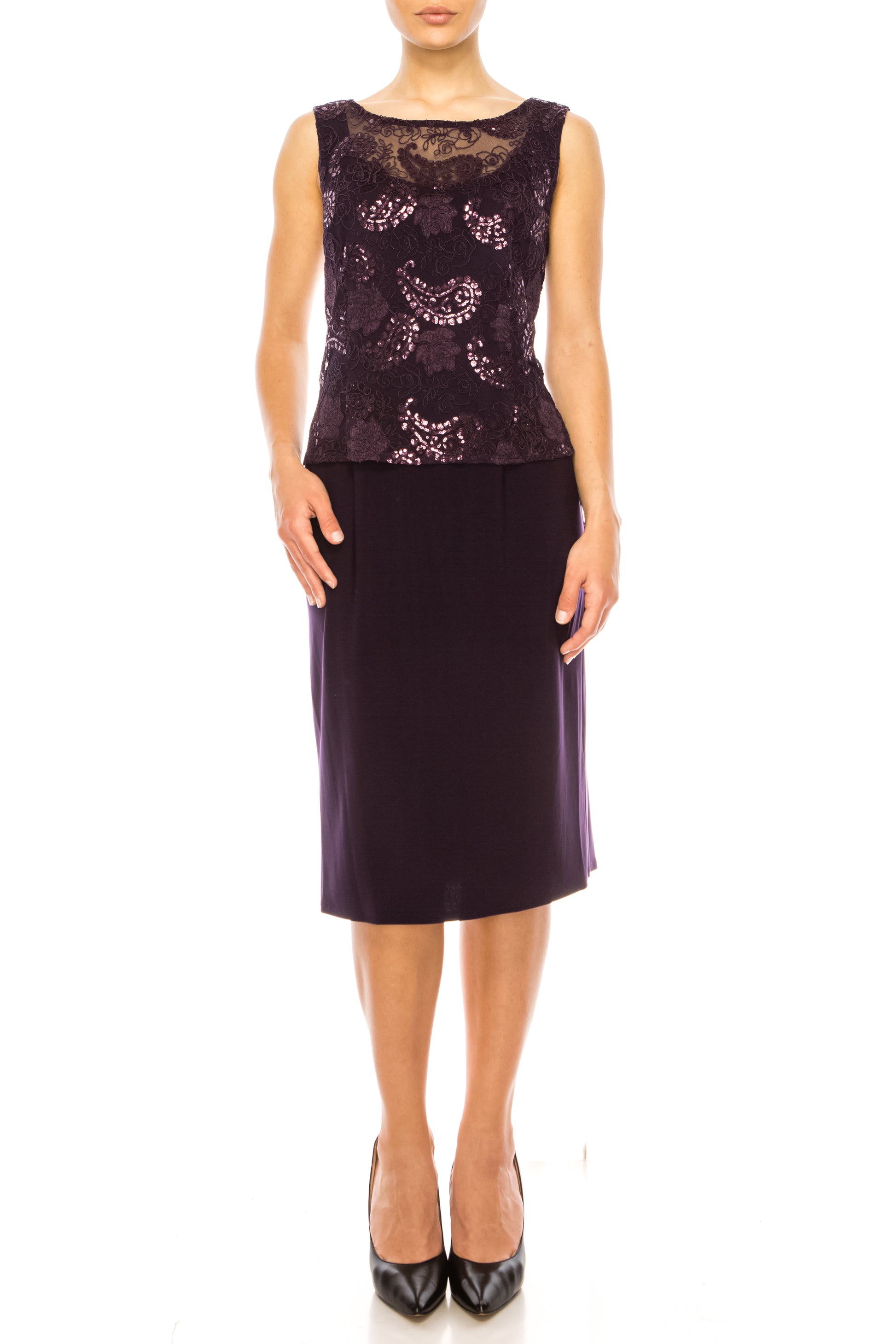 Maya Brooke Floral Embroidered Sequin Jacket Dress New Yorker's Apparel Maya Brooke Floral Embroidered Sequin Jacket Dress New Yorker's Apparel