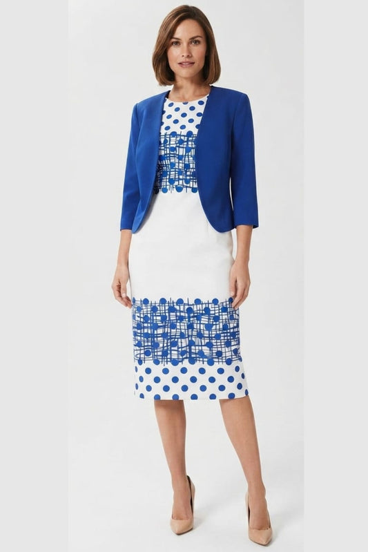 Maya Brooke Dot Print Jacket Dress Set (PLUS SIZE)
