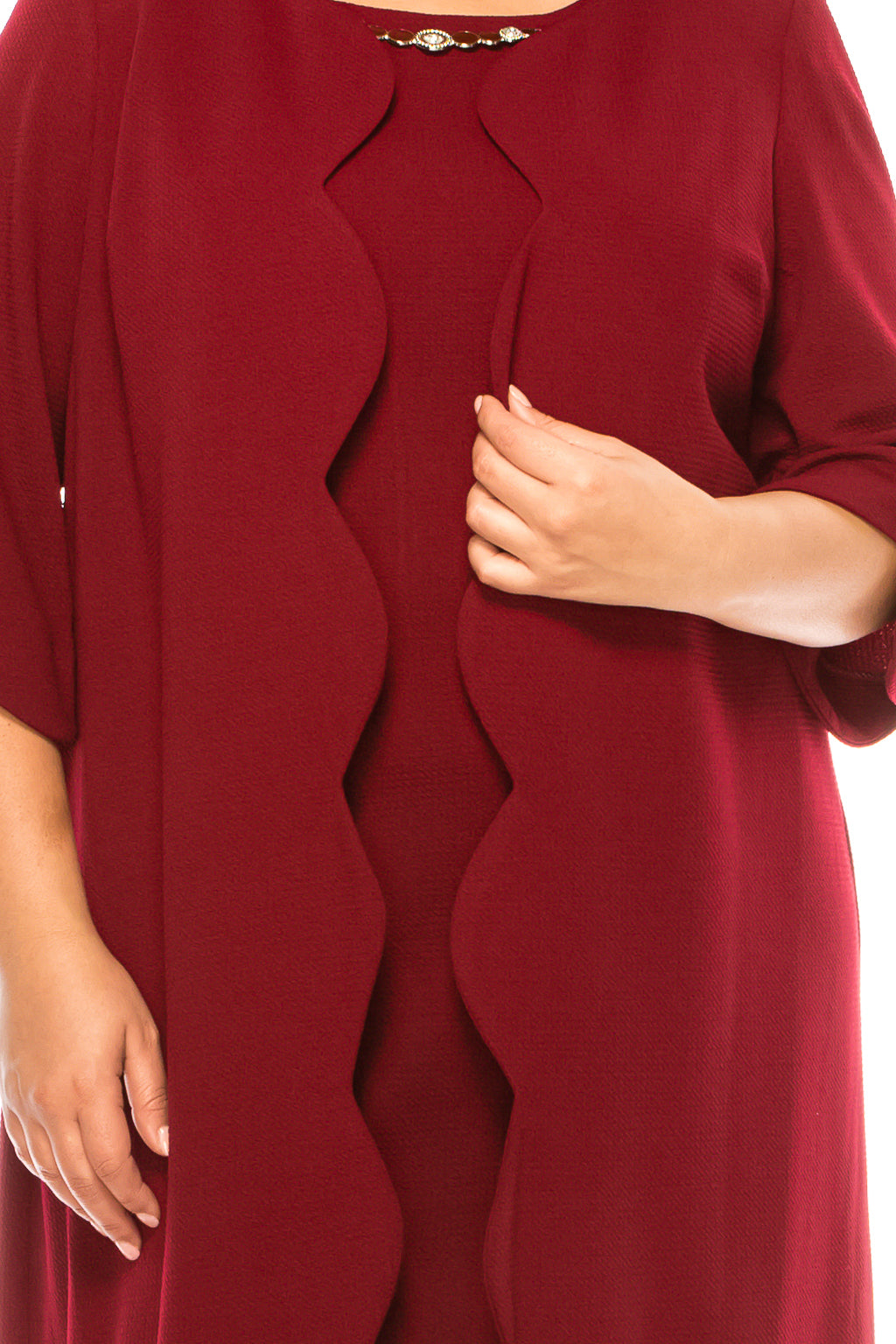 Maya Brooke 3/4 Sleeve 2 Piece Jacket Dress (PLUS SIZE)