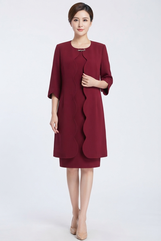 Maya Brooke 3/4 Sleeve 2 Piece Jacket Dress (PLUS SIZE)