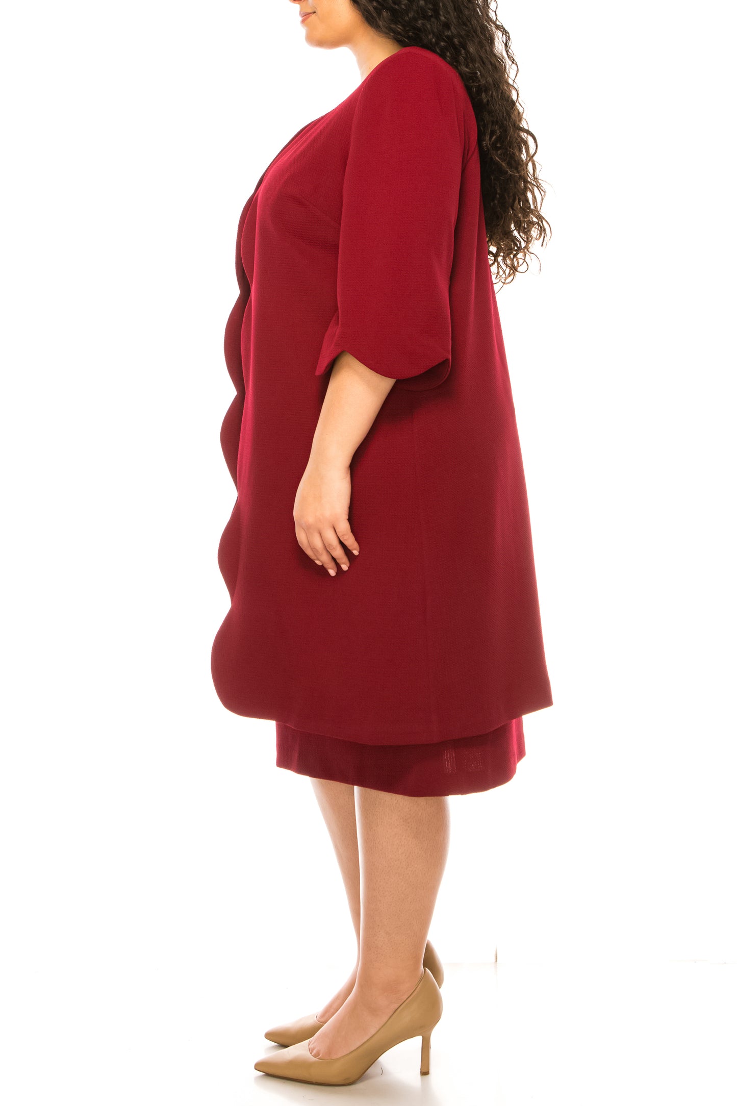 Maya Brooke 3/4 Sleeve 2 Piece Jacket Dress (PLUS SIZE)