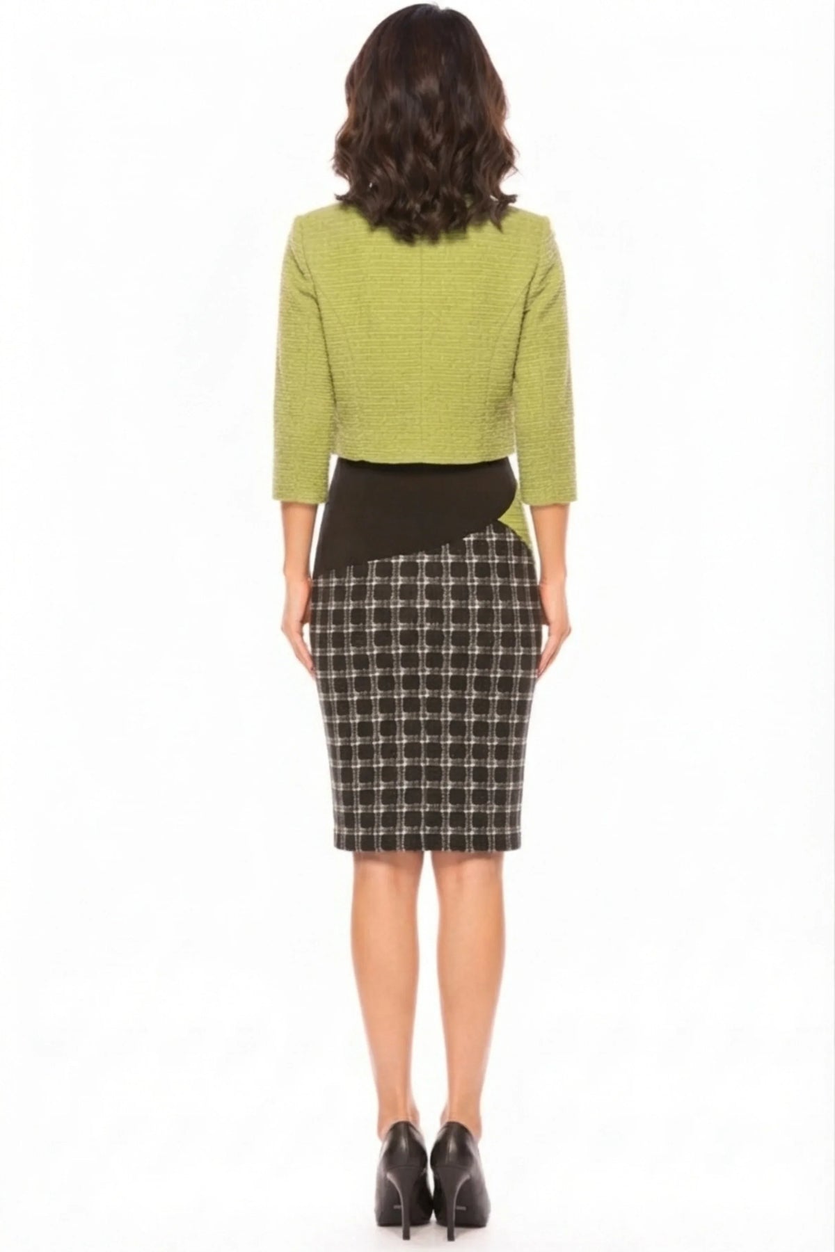 Maya Brooke Angled Contrast Print Jacket Dress