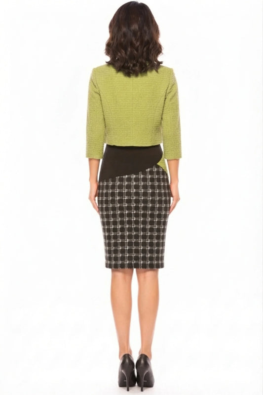 Maya Brooke Angled Contrast Print Jacket Dress