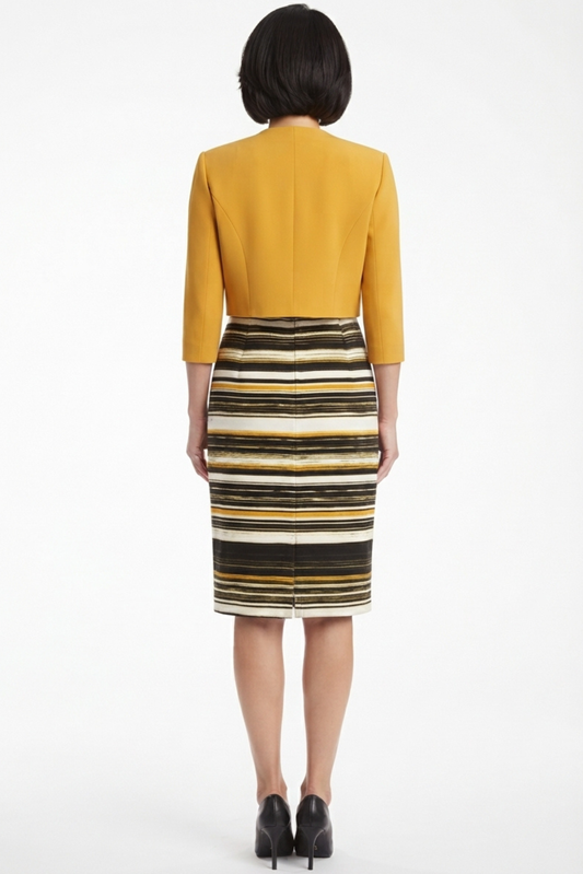 Maya Brooke Abstract Print 3/4 Sleeve Jacket Dress