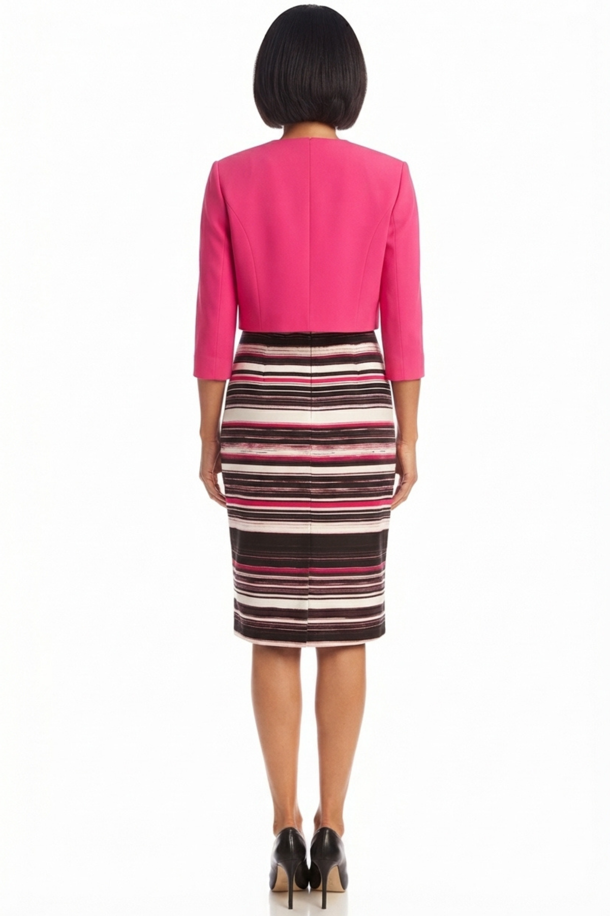 Maya Brooke Abstract Print 3/4 Sleeve Jacket Dress