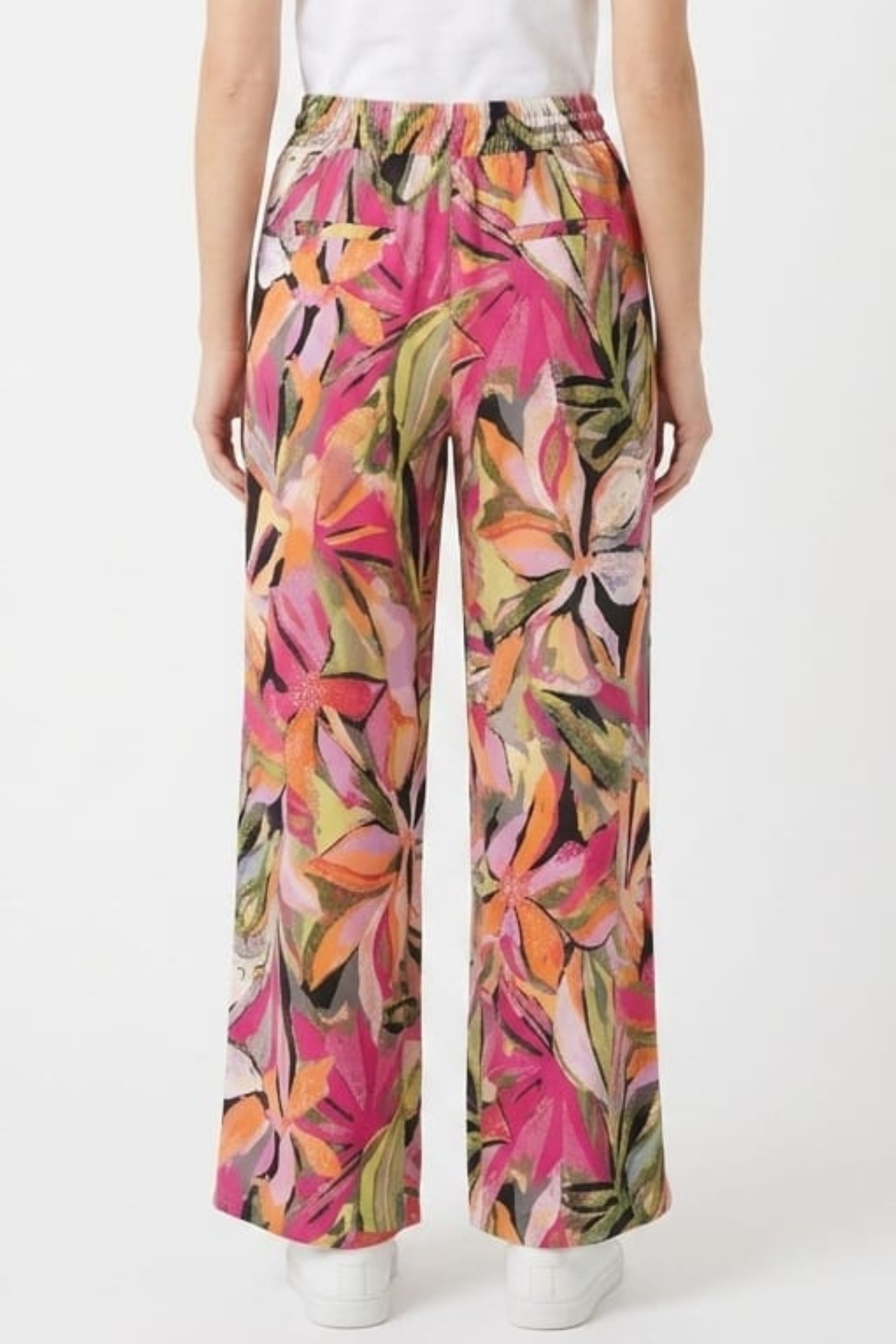 Zac & Rachel Printed Wide-Leg Drawstring Pull-On Pants