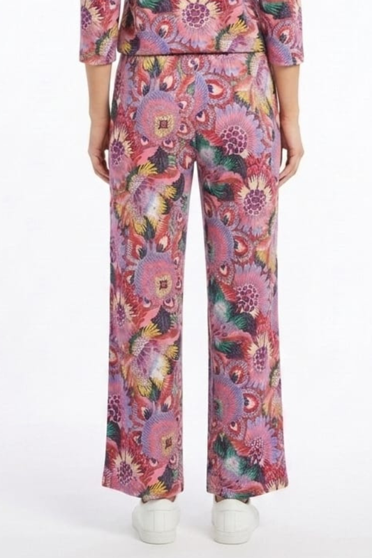 Zac & Rachel Printed Wide-Leg Drawstring Pull-On Pants
